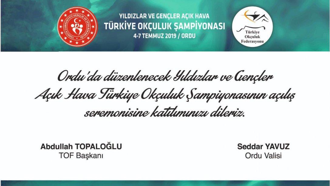 Yıldızlar ve Gençler Açık Hava Türkiye Okçuluk Şampiyonası 